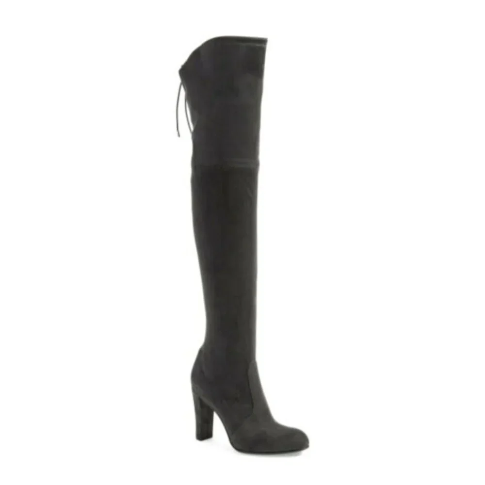Sam Edelman Black Kent Faux Suede Over the Knee Heeled Boots Size 10